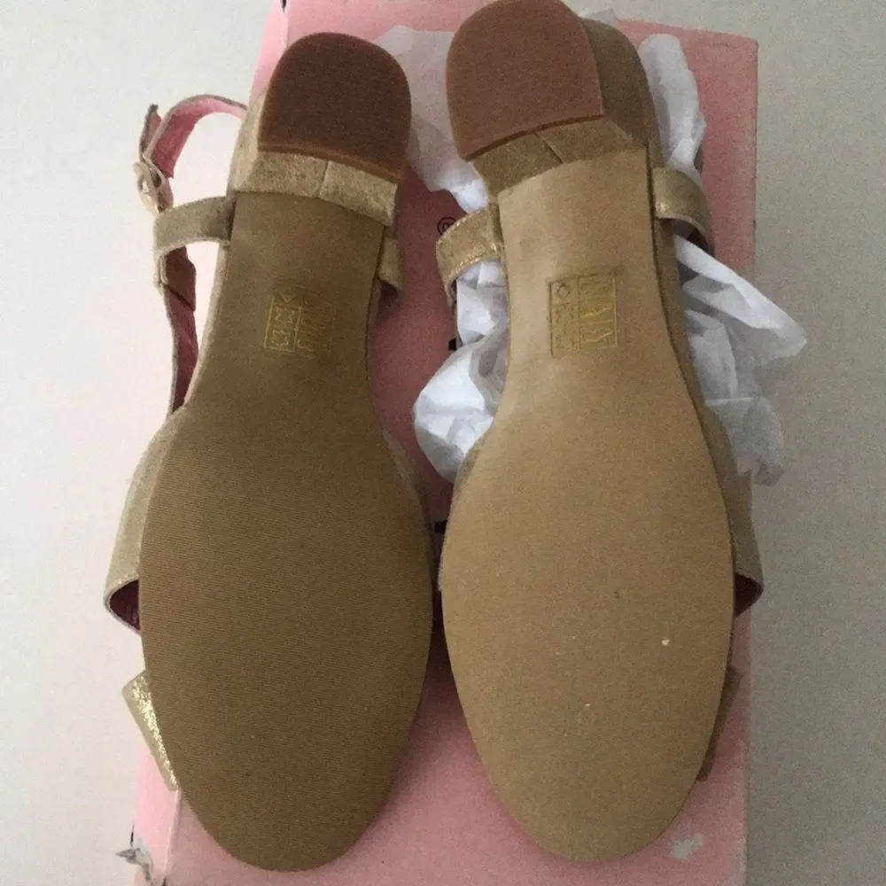 Amiana Formal Dress Golden Sandals size 4